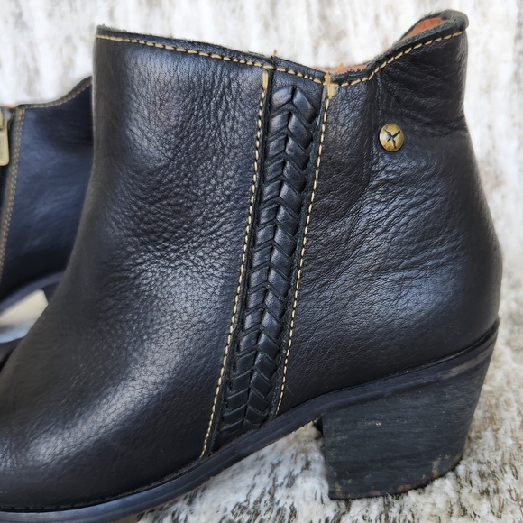 Pikolinos "Andorra" Black Leather Ankle Boots | Women's Size 37 EU, 6.5 - 7 US - Picture 6 of 11